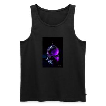 Gouttes violettes 7 - Débardeur bio Premium Homme - noir - Devant - AI Model Male 178 light (178cm)