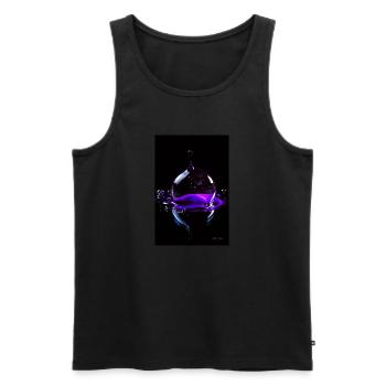 Gouttes violettes 5 - Débardeur bio Premium Homme - noir - Devant - AI Model Male 178 light (178cm)