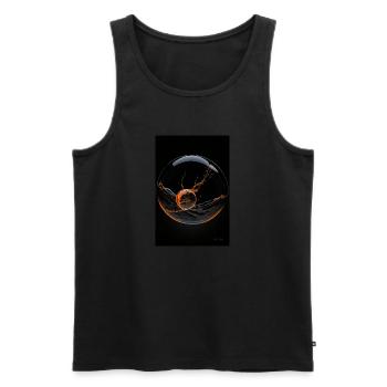 Kaos in einer Blase orange 1 - Männer Premium Bio Tank Top - Schwarz - Vorne - AI Model Male 178 light (178cm)