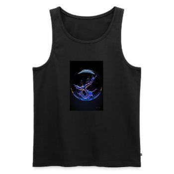Kaos dans une bulle néon1 - Débardeur bio Premium Homme - noir - Devant - AI Model Male 178 light (178cm)