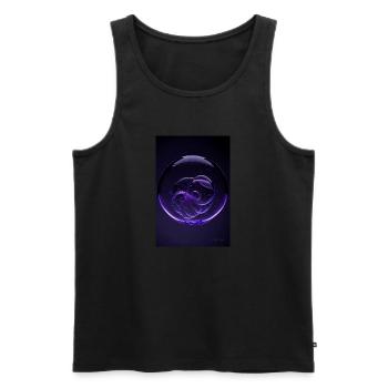 Kaos in einer Blase lila 3 - Männer Premium Bio Tank Top - Schwarz - Vorne - AI Model Male 178 light (178cm)