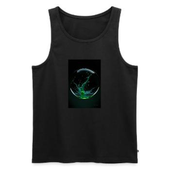 Kaos in einer Blase grün 2 - Männer Premium Bio Tank Top - Schwarz - Vorne - AI Model Male 178 light (178cm)