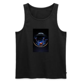 Kaos in einer Blase plasma 2 - Männer Premium Bio Tank Top - Schwarz - Vorne - AI Model Male 178 light (178cm)
