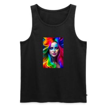 Neon Beauty 3 - Men's Premium Organic Tank Top - black - Front - AI Model Male 178 light (178cm)