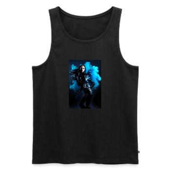 Blue Beauty 1 - Men's Premium Organic Tank Top - black - Front - AI Model Male 178 light (178cm)