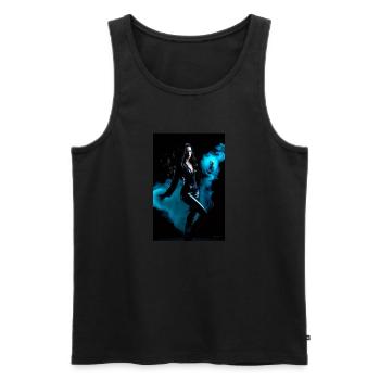 Cyan Beauty 1 - Men's Premium Organic Tank Top - black - Front - AI Model Male 178 light (178cm)