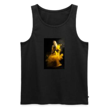 Yellow Beauty 4 - Men's Premium Organic Tank Top - black - Front - AI Model Male 178 light (178cm)