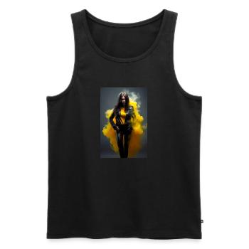 Yellow Beauty 2 - Men's Premium Organic Tank Top - black - Front - AI Model Male 178 light (178cm)