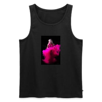 Magenta Beauty 4 - Men's Premium Organic Tank Top - black - Front - AI Model Male 178 light (178cm)