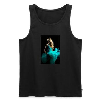 Cyan Beauty 4 - Men's Premium Organic Tank Top - black - Front - AI Model Male 178 light (178cm)