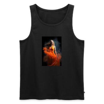 Orange Beauty 3 - Men's Premium Organic Tank Top - black - Front - AI Model Male 178 light (178cm)