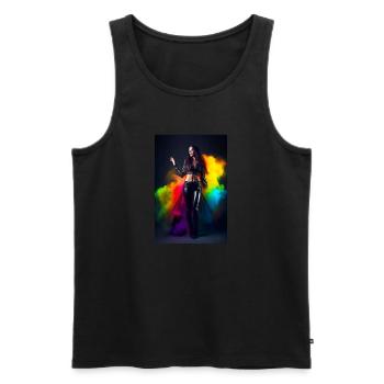 Rainbow Beauty 1 - Men's Premium Organic Tank Top - black - Front - AI Model Male 178 light (178cm)