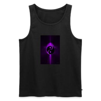 Yin Yang lila 1 - Männer Premium Bio Tank Top - Schwarz - Vorne - AI Model Male 178 light (178cm)