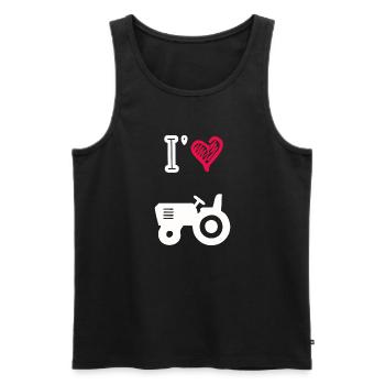 Ich liebe Traktoren - Männer Premium Bio Tank Top - Schwarz - Vorne - Michal (187cm)