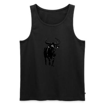 STIER - Männer Premium Bio Tank Top - Schwarz - Vorne - AI Model Male 178 light (178cm)