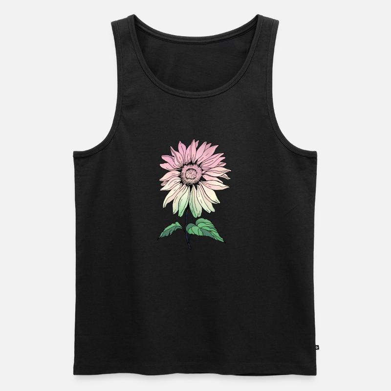 Blume - Männer Premium Bio Tank Top - Schwarz