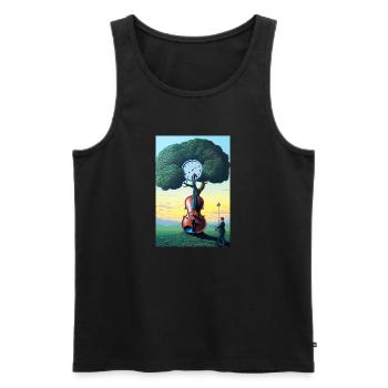 Zeitlose Musik - Männer Premium Bio Tank Top - Schwarz - Vorne - Michal (187cm)