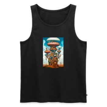Pilz Stadt - Männer Premium Bio Tank Top - Schwarz - Vorne - Michal (187cm)