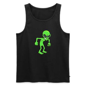 Alien en colère - Débardeur bio Premium Homme - noir - Devant - AI Model Male 178 light (178cm)