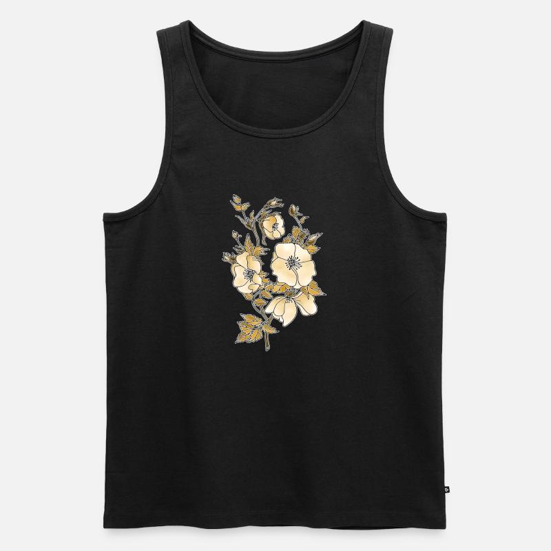 Blumen - Männer Premium Bio Tank Top - Schwarz