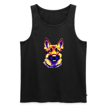Dog Owner German Shepherd Puppy - Men's Premium Organic Tank Top - black - Front - Michal (187cm)