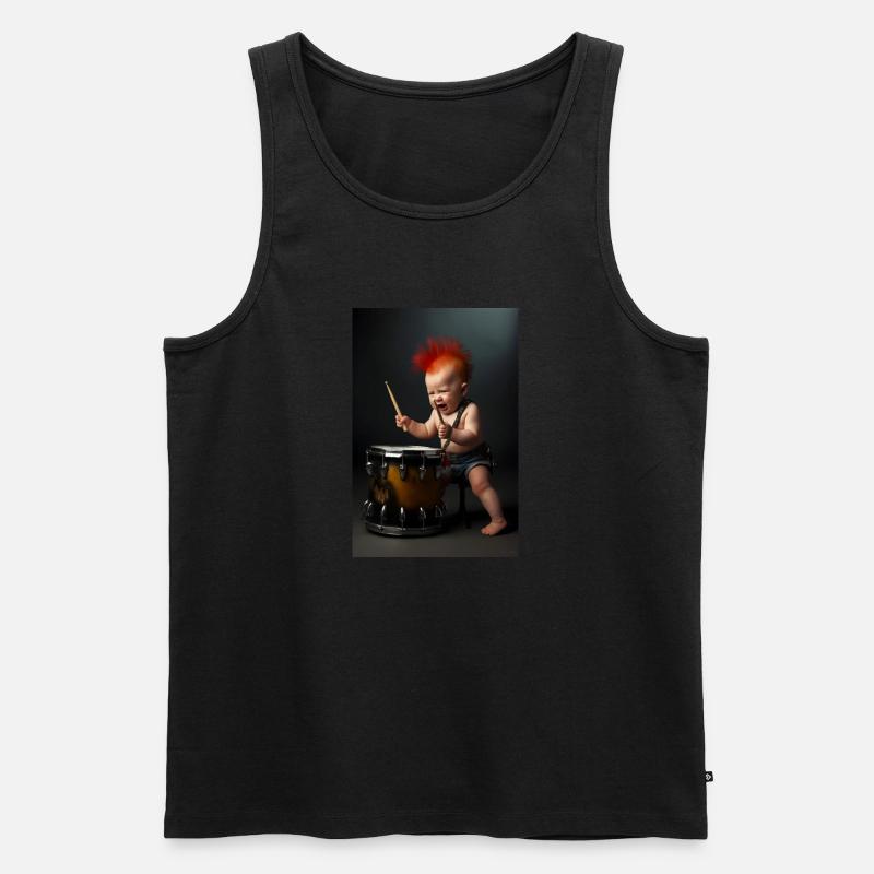 Trommel Baby - Männer Premium Bio Tank Top - Schwarz