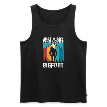 Just a Boy who loves Bigfoot - Männer Premium Bio Tank Top - Schwarz - Vorne - Michal (187cm)