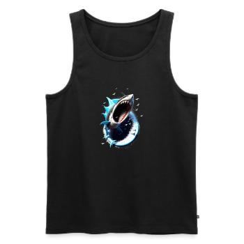 sharknado #1 - Débardeur bio Premium Homme - noir - Devant - Michal (187cm)