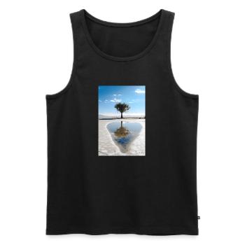 Leben - Männer Premium Bio Tank Top - Schwarz - Vorne - Michal (187cm)