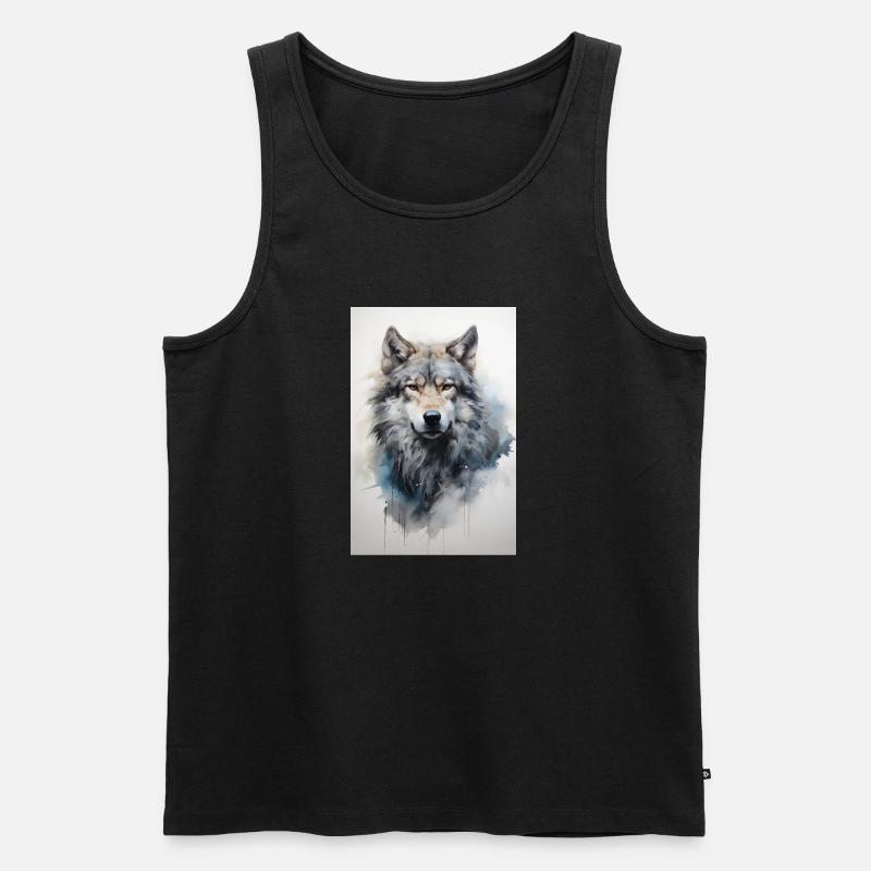 Bozkurt - grauer Wolf - Männer Premium Bio Tank Top - Schwarz