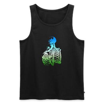 skull skeleton death halloween horror black dead - Men's Premium Organic Tank Top - black - Front - AI Model Male 178 light (178cm)