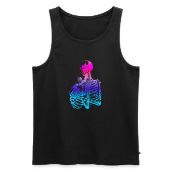skull skeleton death halloween horror black dead - Men's Premium Organic Tank Top - black - Front - AI Model Male 178 light (178cm)