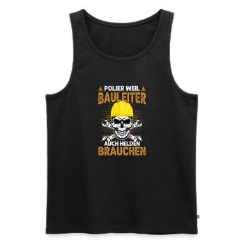 Polier Bauleiter Helden Geschenk - Männer Premium Bio Tank Top - Schwarz - Vorne - Michal (187cm)