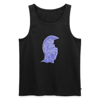 "Athena", boho line art design, series "Greece" - Men's Premium Organic Tank Top - black - Front - AI Model Male 178 light (178cm)