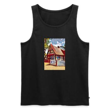 Maison Alsacienne Dessin - Débardeur bio Premium Homme - noir - Devant - AI Model Male 178 light (178cm)