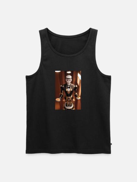 Robotic Butler - Männer Premium Bio Tank Top - Schwarz