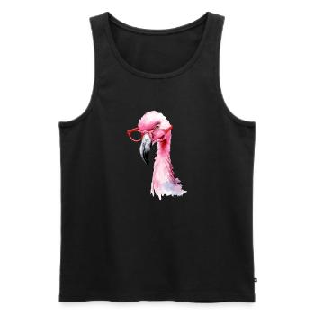 Milau der rosa Flamingo - Männer Premium Bio Tank Top - Schwarz - Vorne - Michal (187cm)