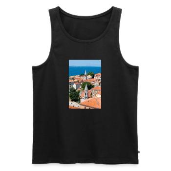 Monastery Church of St. Francis Assisi - Men's Premium Organic Tank Top - black - Front - AI Model Male 178 light (178cm)