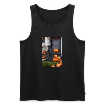 Halloween pumpkin - Men's Premium Organic Tank Top - black - Front - Michal (187cm)