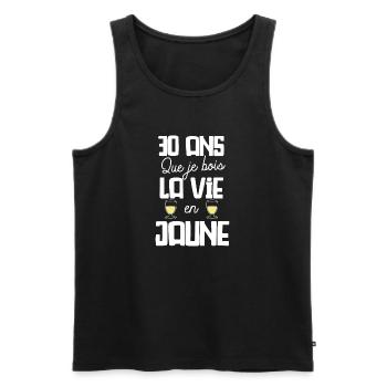 30 ans cadeau anniversaire homme humour beauf - Débardeur bio Premium Homme - noir - Devant - Michal (187cm)