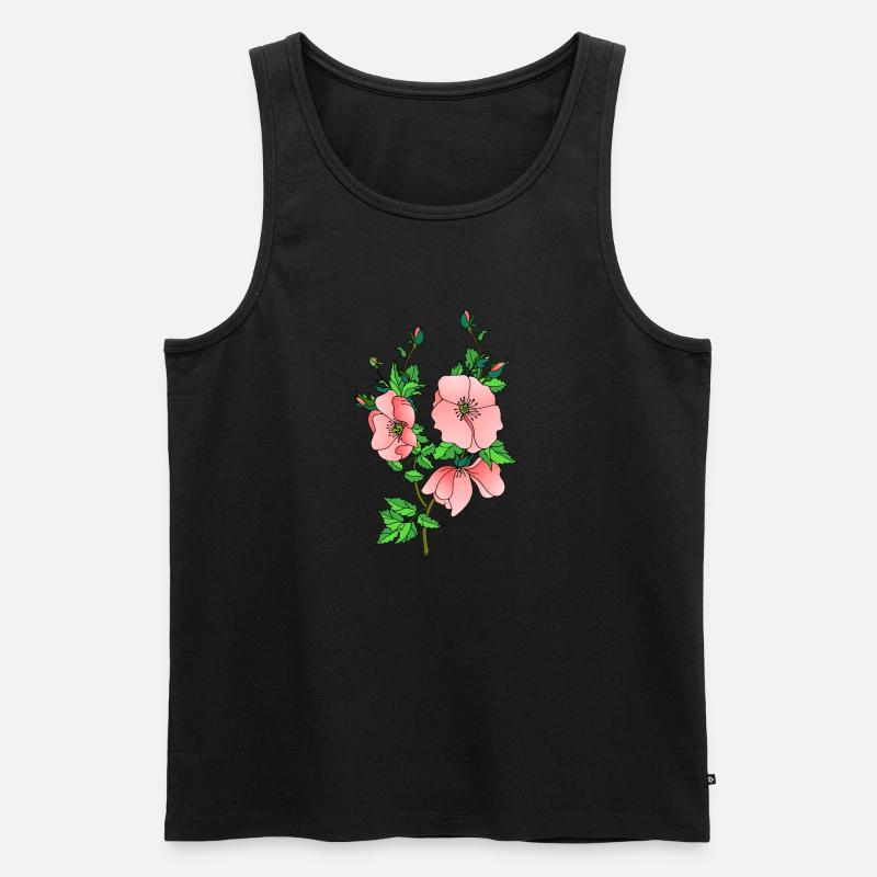 Blumen - Männer Premium Bio Tank Top - Schwarz