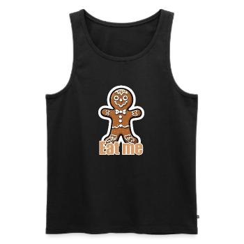 Lebkuchenmann / Weihnachten / Weihnachtsmann - Männer Premium Bio Tank Top - Schwarz - Vorne - Michal (187cm)