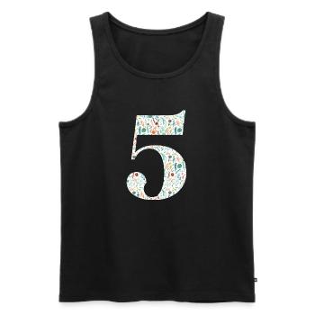 5th Floral Anniversary - Men's Premium Organic Tank Top - black - Front - AI Model Male 178 light (178cm)