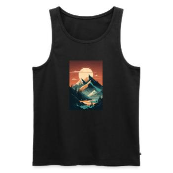 L’élégance alpine : la beauté minimaliste de la montagne - Débardeur bio Premium Homme - noir - Devant - Michal (187cm)