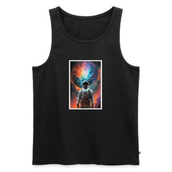 Astronaut Futuristisch Raumfahrt Weltall Universum - Männer Premium Bio Tank Top - Schwarz - Vorne - Michal (187cm)