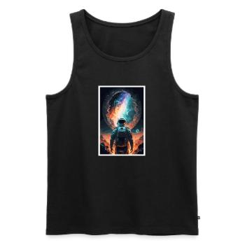 Astronaut Futuristisch Raumfahrt Weltall Universum - Männer Premium Bio Tank Top - Schwarz - Vorne - Michal (187cm)