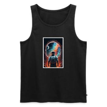 Astronaut Futuristisch Raumfahrt Weltall Universum - Männer Premium Bio Tank Top - Schwarz - Vorne - Michal (187cm)