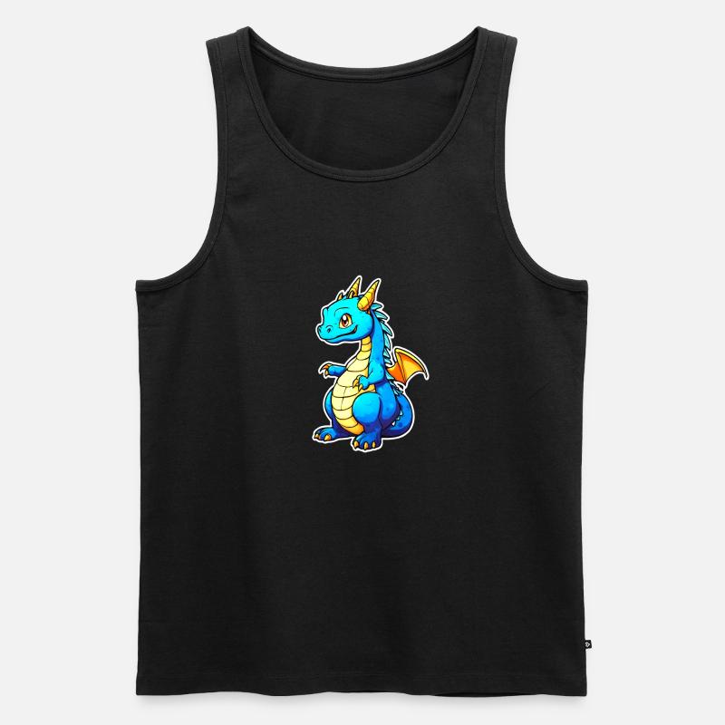 Niedlicher Drache - Männer Premium Bio Tank Top - Schwarz