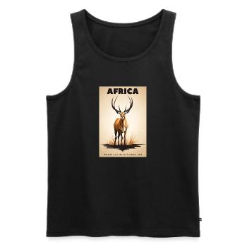 Africa where the wild things are - Männer Premium Bio Tank Top - Schwarz - Vorne - AI Model Male 178 light (178cm)