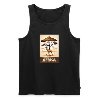 Africa where the wild things are - Männer Premium Bio Tank Top - Schwarz - Vorne - AI Model Male 178 light (178cm)